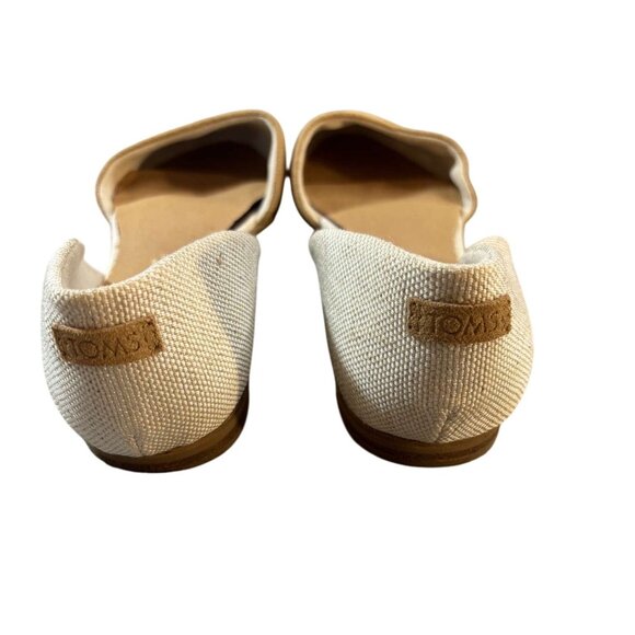 Toms Beige Suede & Canvas Womens Flats Size 6.5 Jutti D'Orsay Slip-On Shoes - Picture 4 of 7